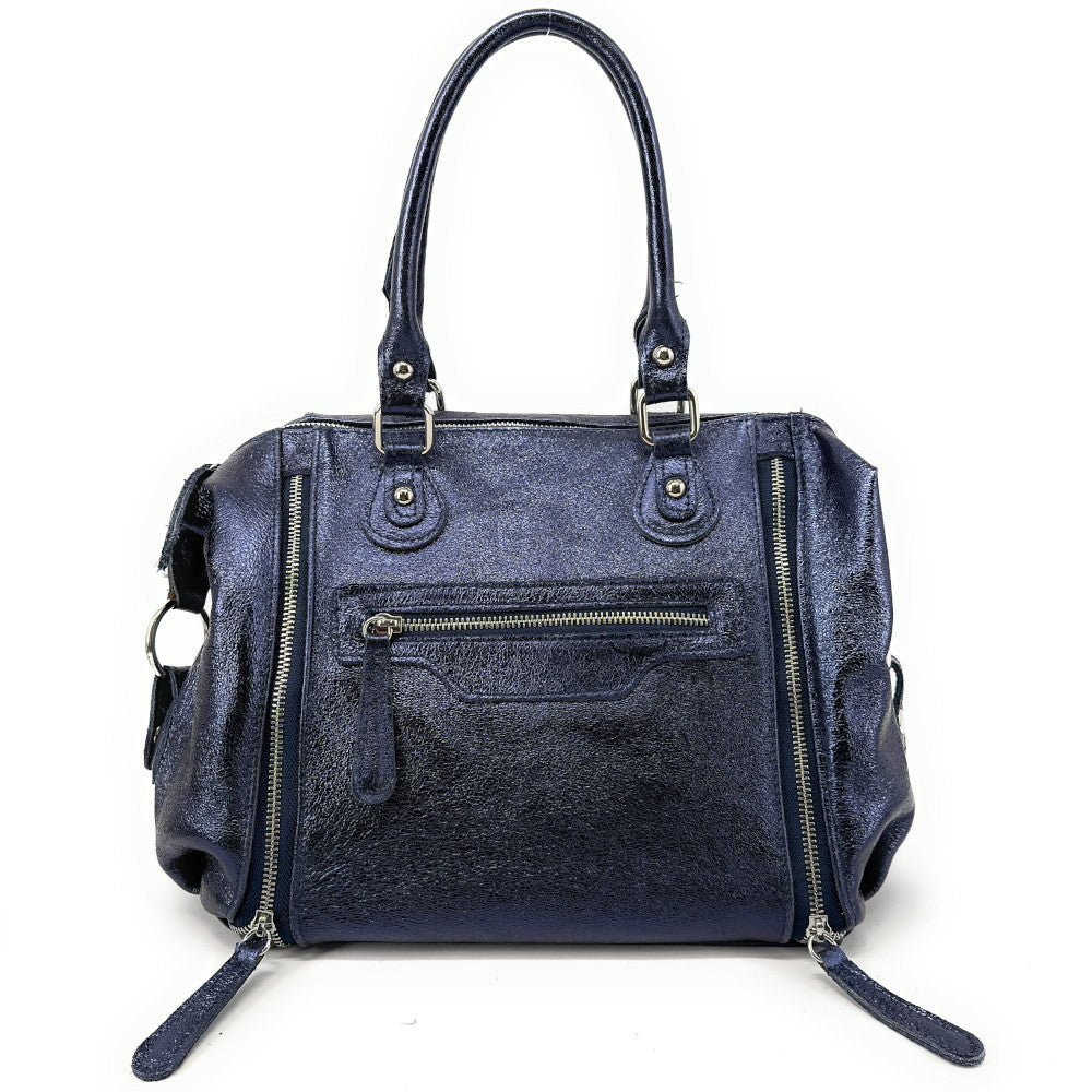 Sac à main bowling en cuir irisé NAGINI GLOSS Nuit étoilée