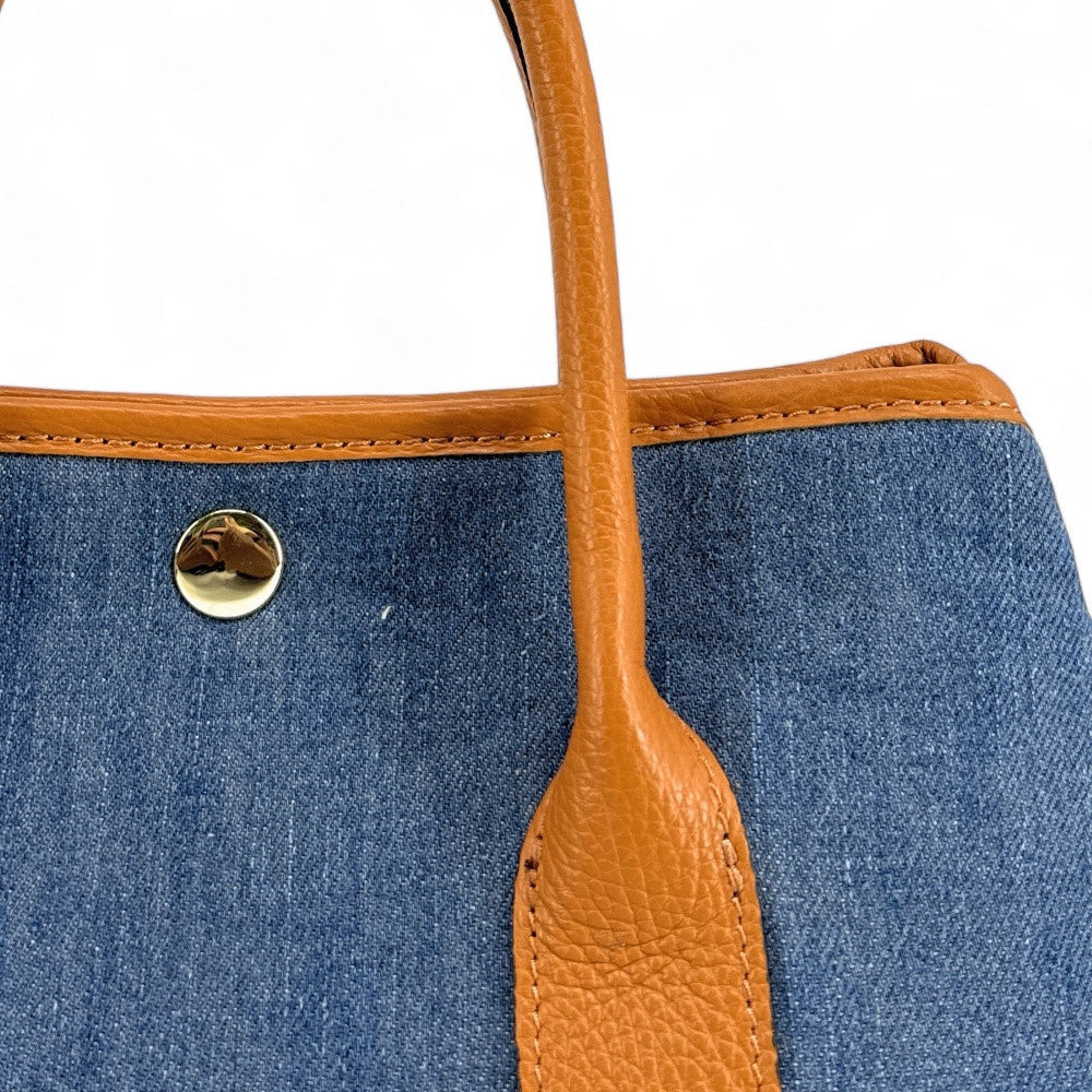 Sac à main bowling en cuir et toile SAMBO Camel