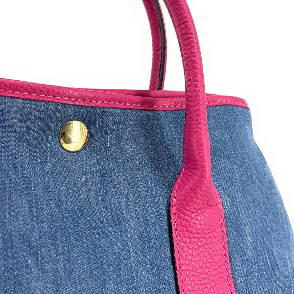 Sac à main bowling en cuir et toile SAMBO Rose fuchsia