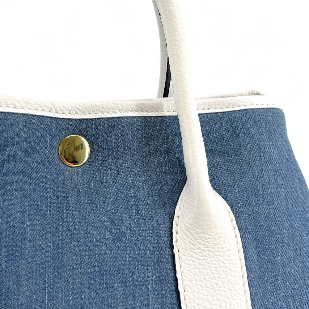 Sac à main bowling en cuir et toile SAMBO Blanc