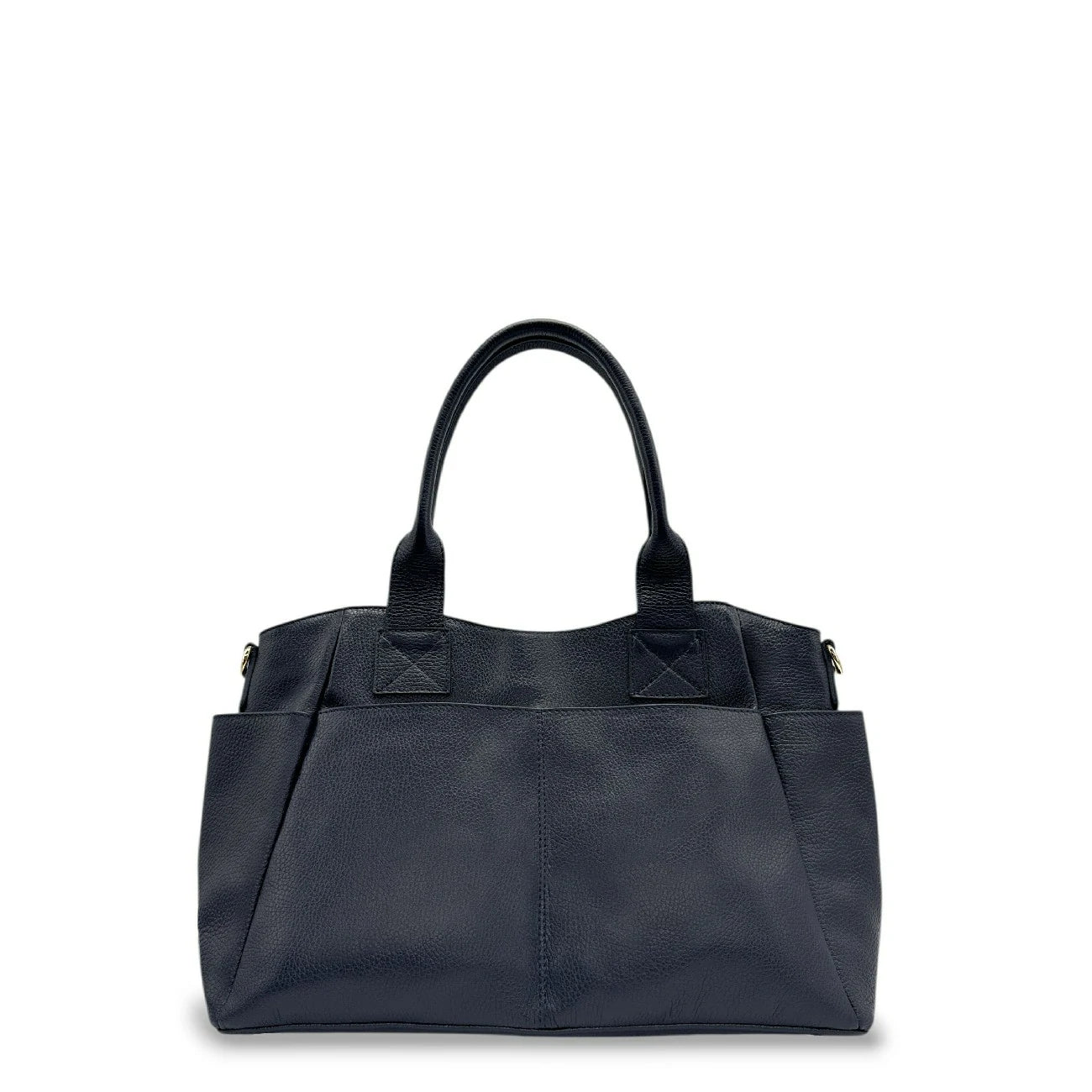 Sac cabas multipoches en cuir grainé MARCIE Bleu marine