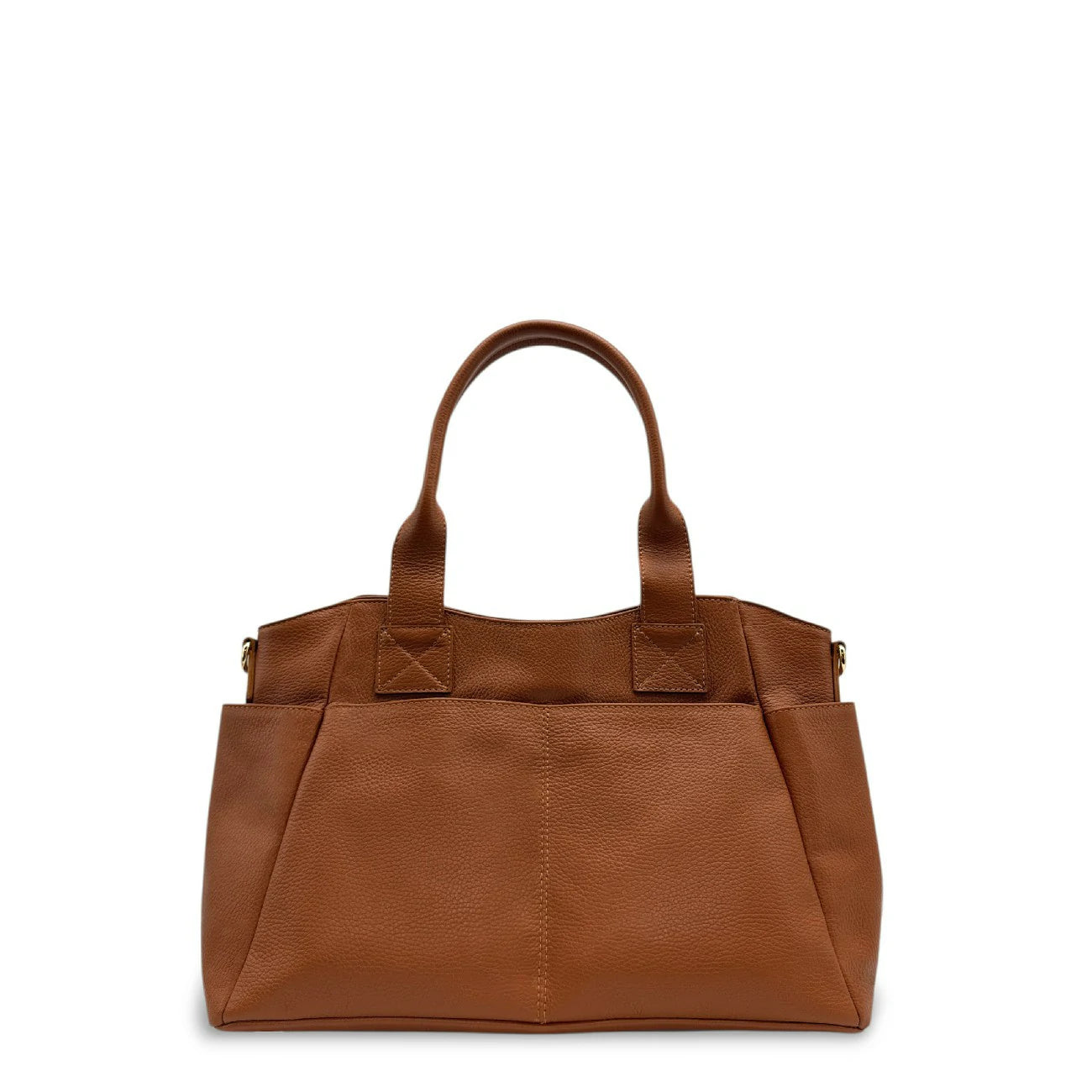Sac cabas multipoches en cuir grainé MARCIE Camel foncé