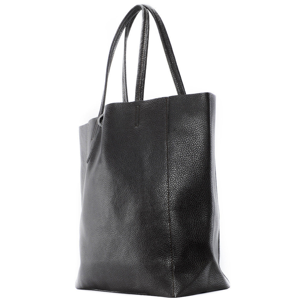 Sac cabas en cuir grainé ou irisé NICE Chocolat