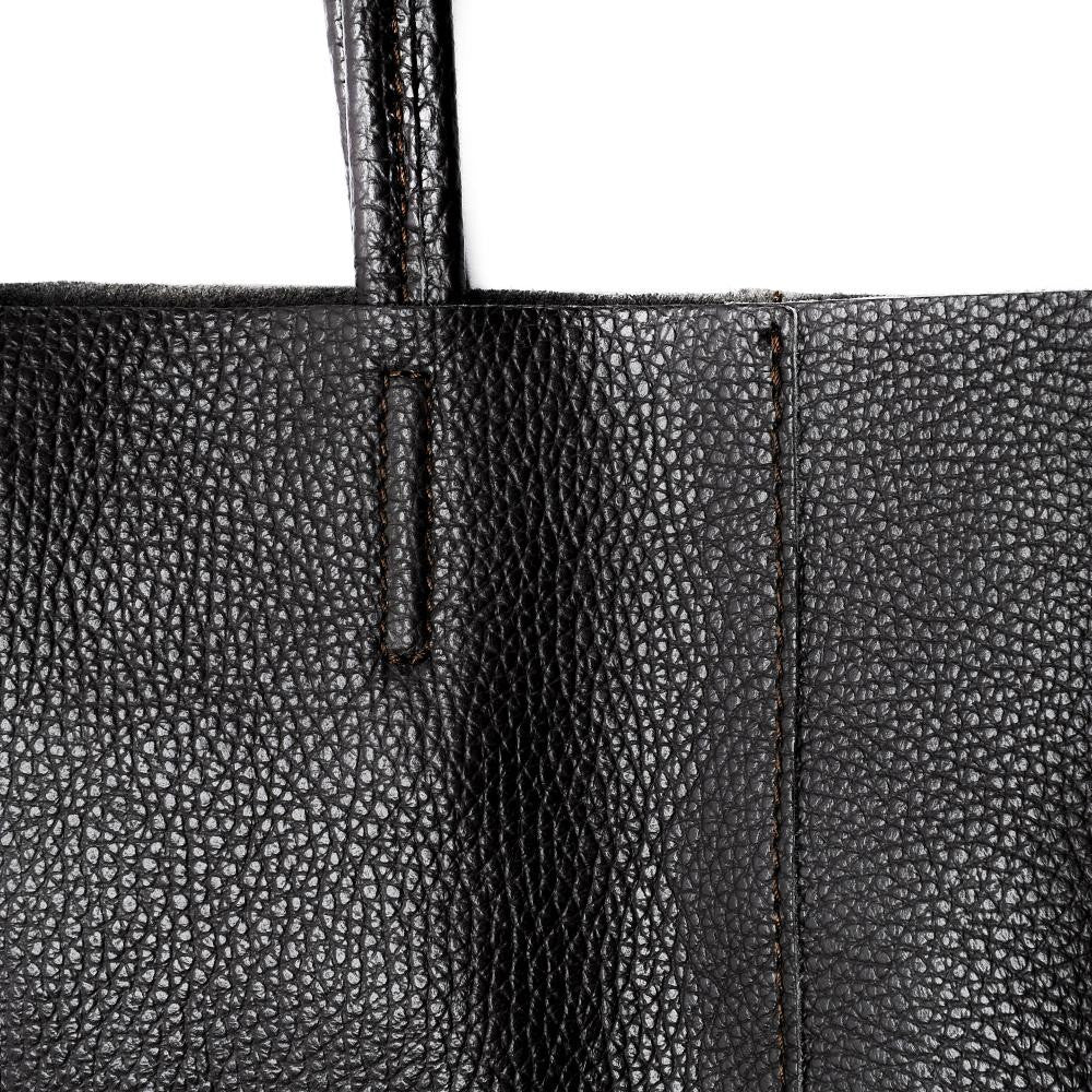 Sac cabas en cuir grainé ou irisé NICE Chocolat