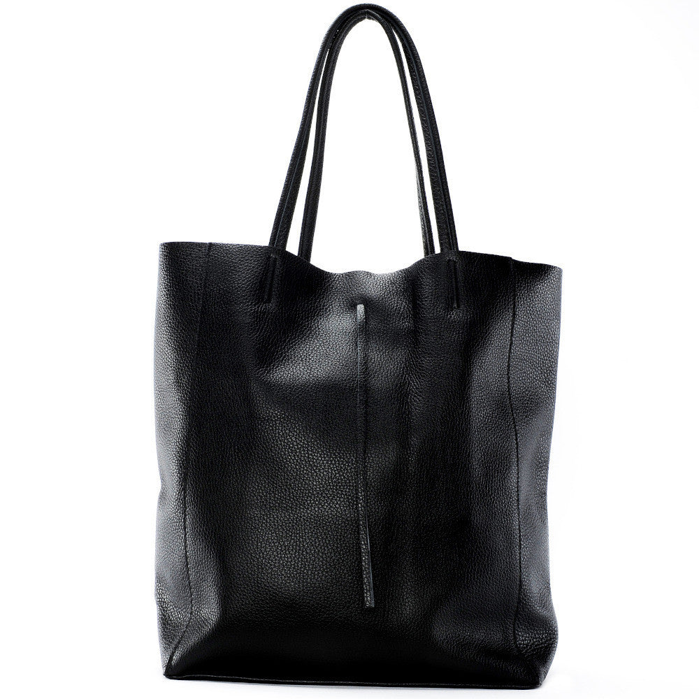 Sac cabas en cuir grainé ou irisé NICE Noir