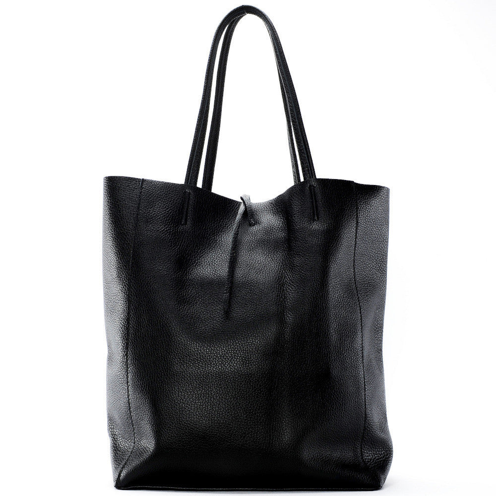 Sac cabas en cuir grainé ou irisé NICE Noir