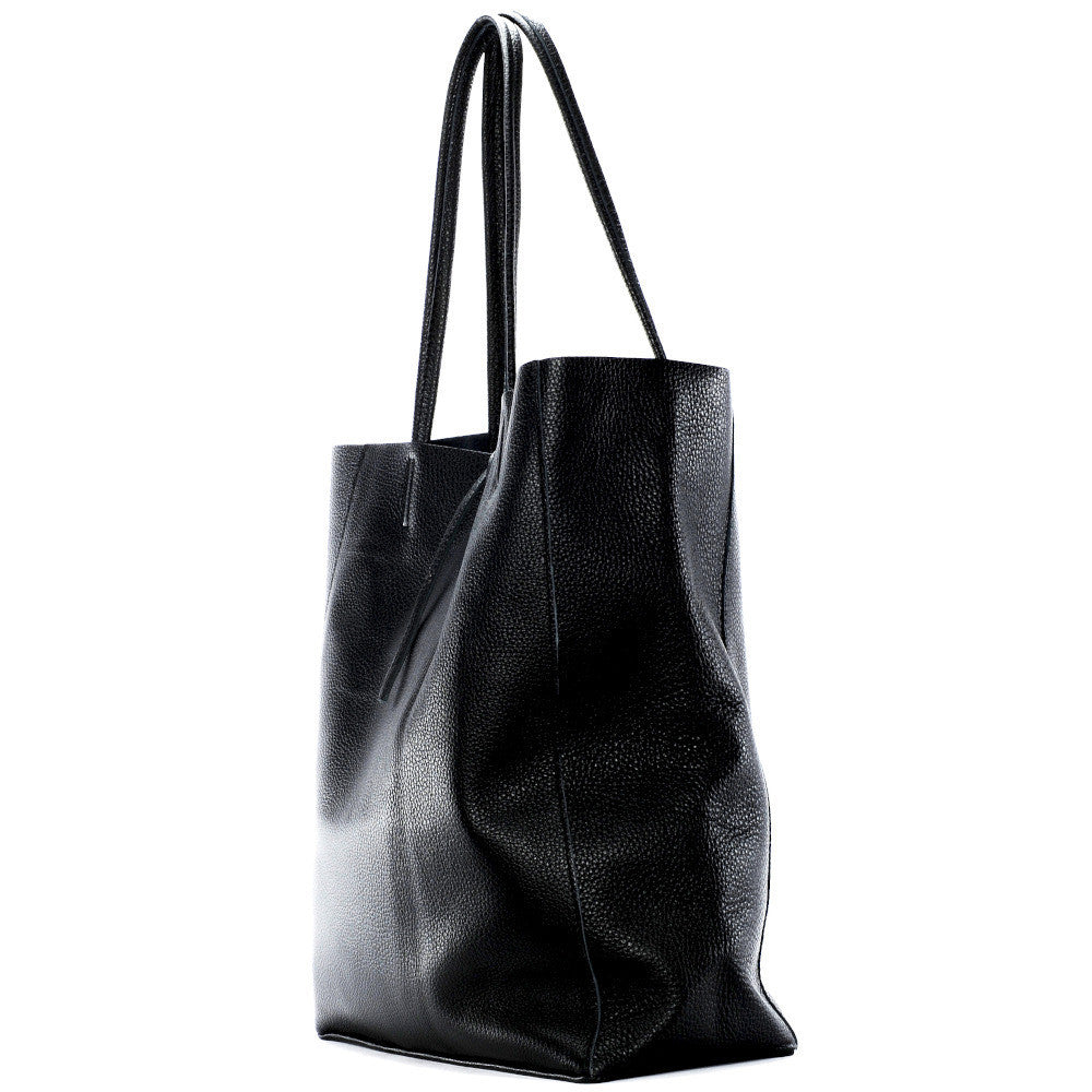 Sac cabas en cuir grainé ou irisé NICE Noir