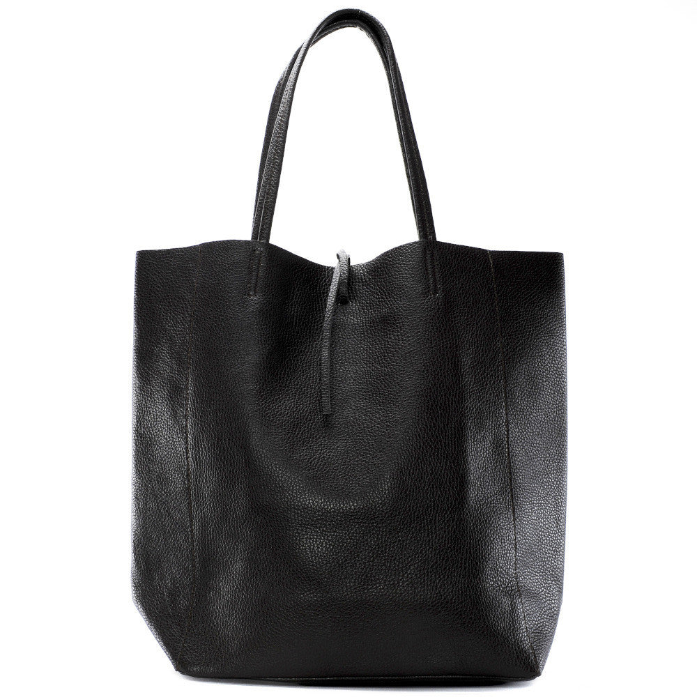 Sac cabas en cuir grainé ou irisé NICE Chocolat