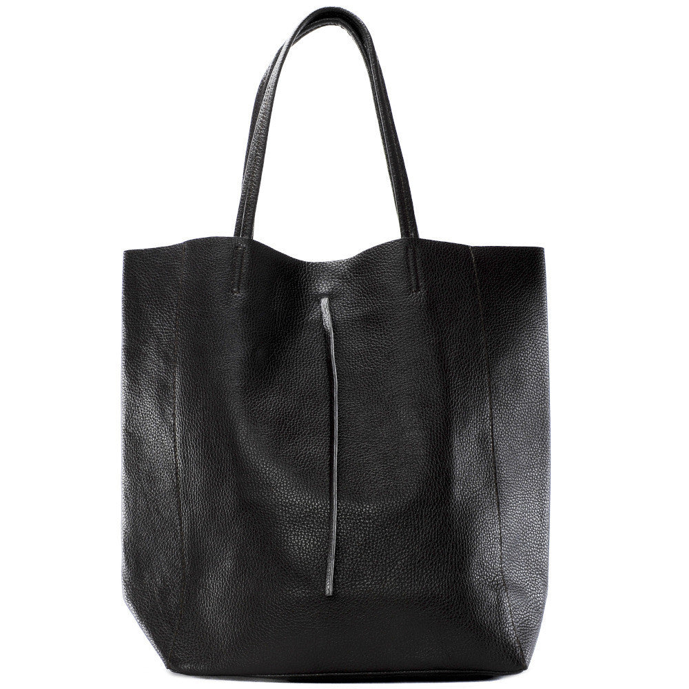 Sac cabas en cuir grainé ou irisé NICE Chocolat
