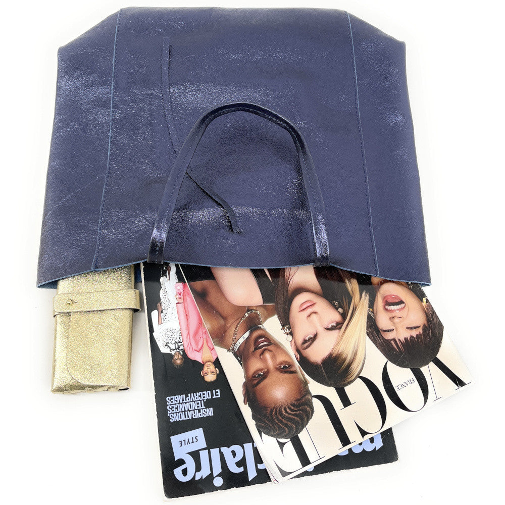 Sac cabas en cuir grainé ou irisé NICE Nuit étoilée