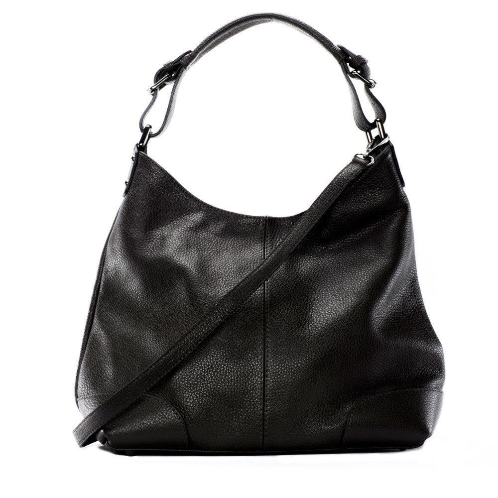 Sac à main cabas en cuir grainé NIKEE Chocolat