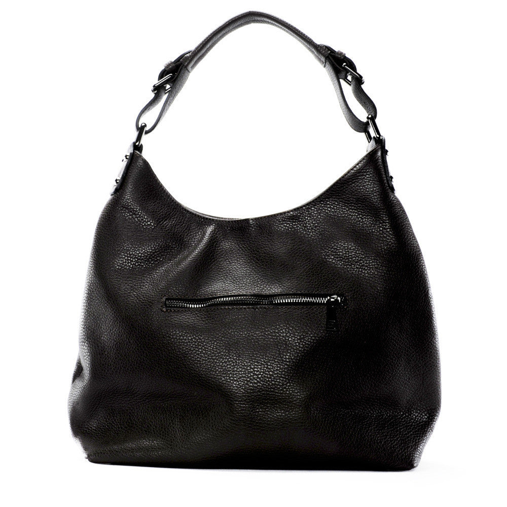 Sac à main cabas en cuir grainé NIKEE Chocolat