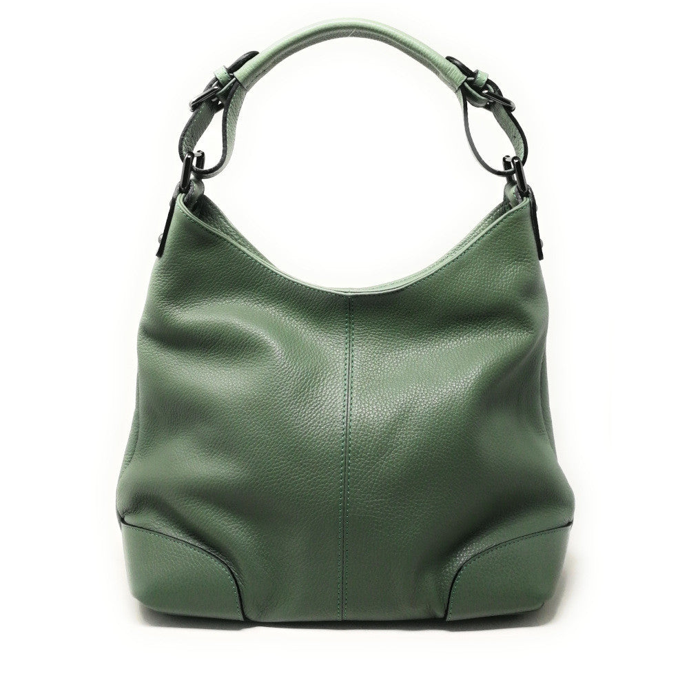 Sac à main cabas en cuir grainé NIKEE Vert pastel