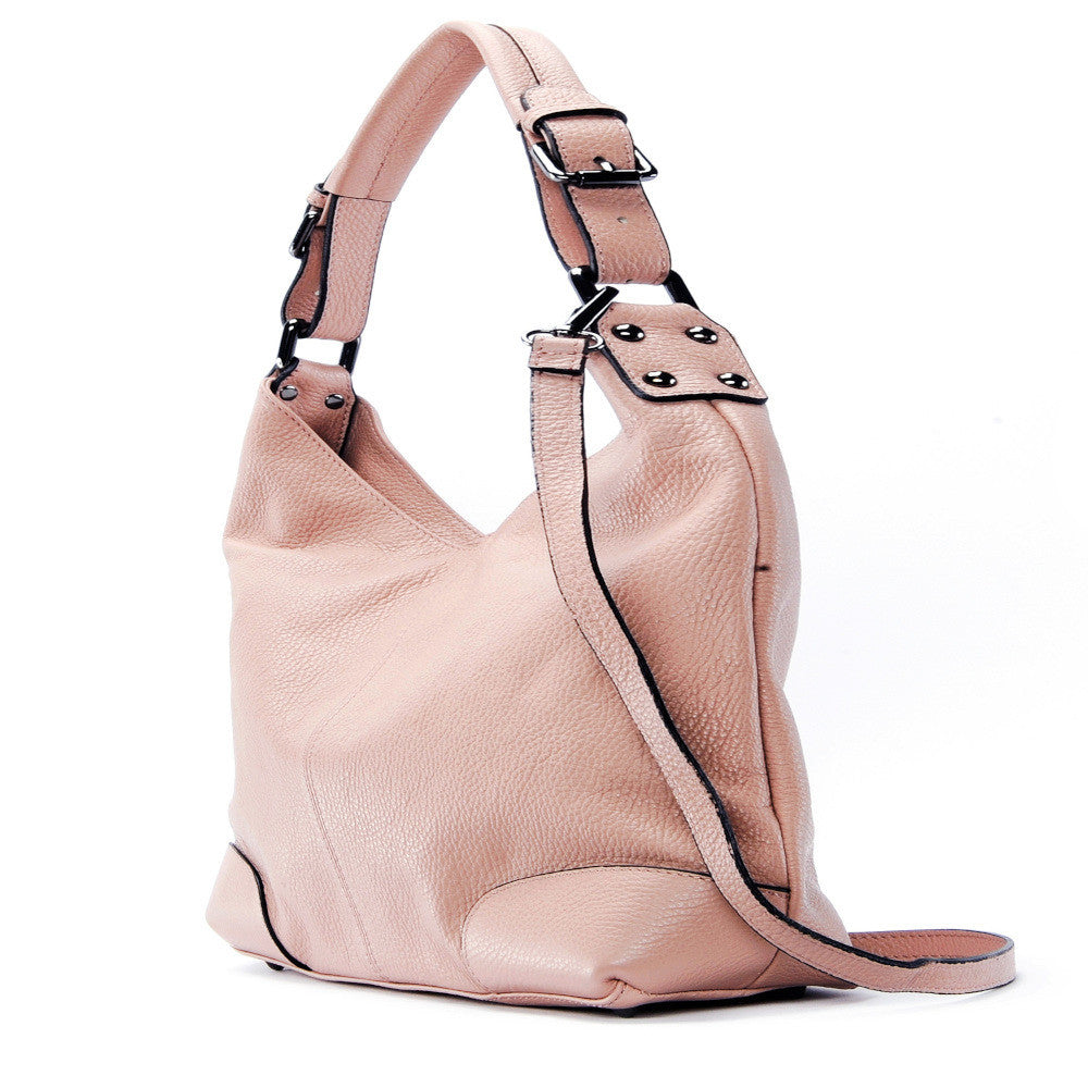 Sac à main cabas en cuir grainé NIKEE Rose intense