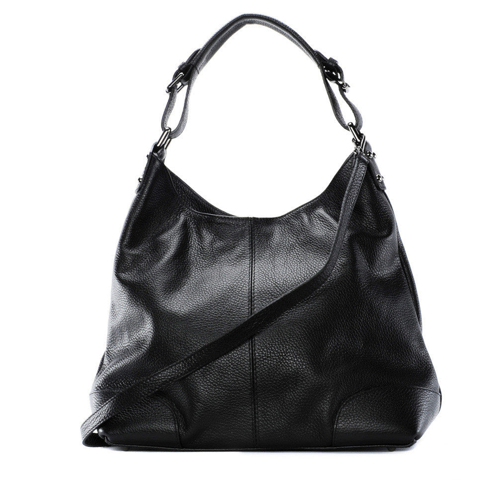 Sac à main cabas en cuir grainé NIKEE Noir