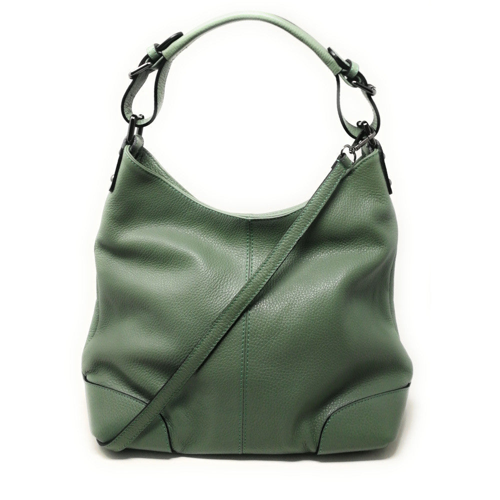 Sac à main cabas en cuir grainé NIKEE Vert pastel