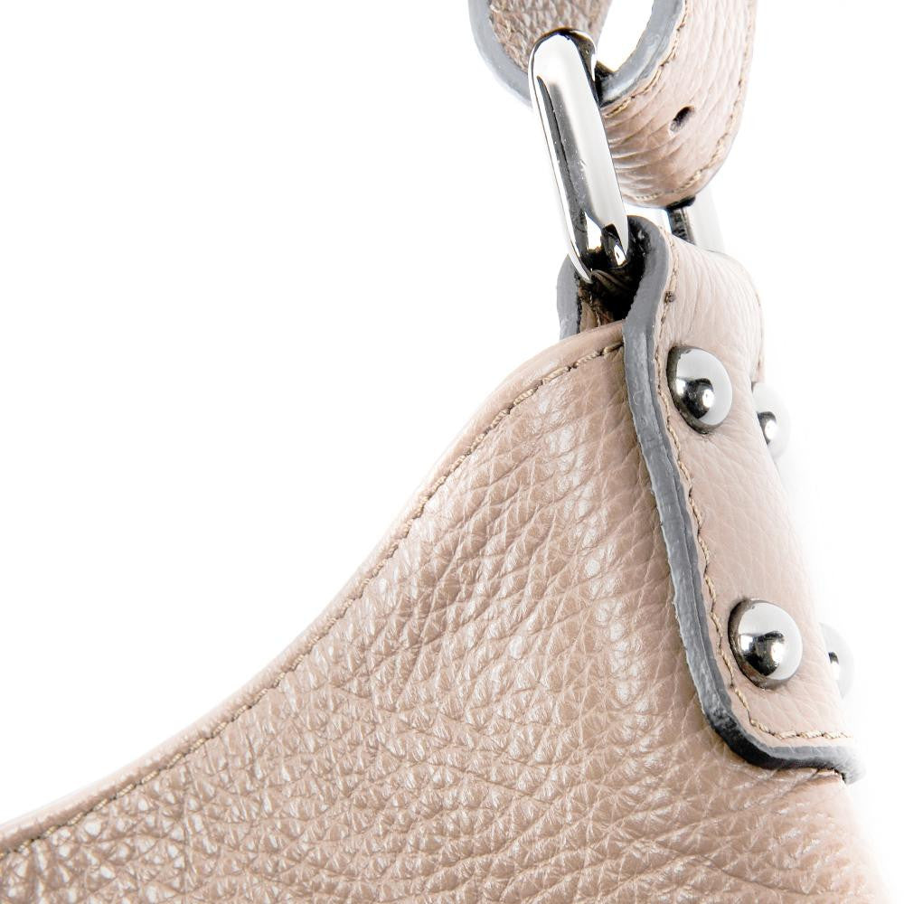 Sac à main cabas en cuir grainé NIKEE Taupe clair