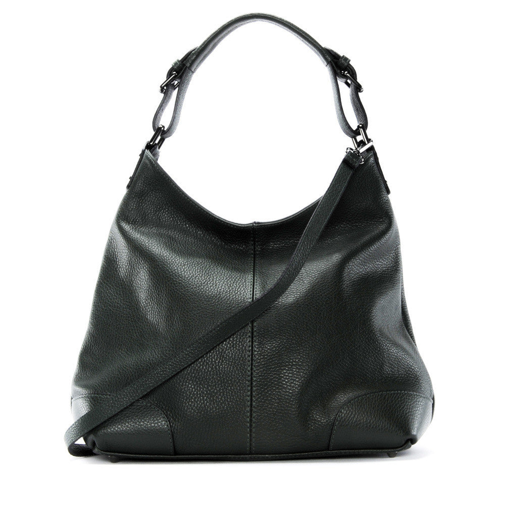Sac à main cabas en cuir grainé NIKEE Vert forêt