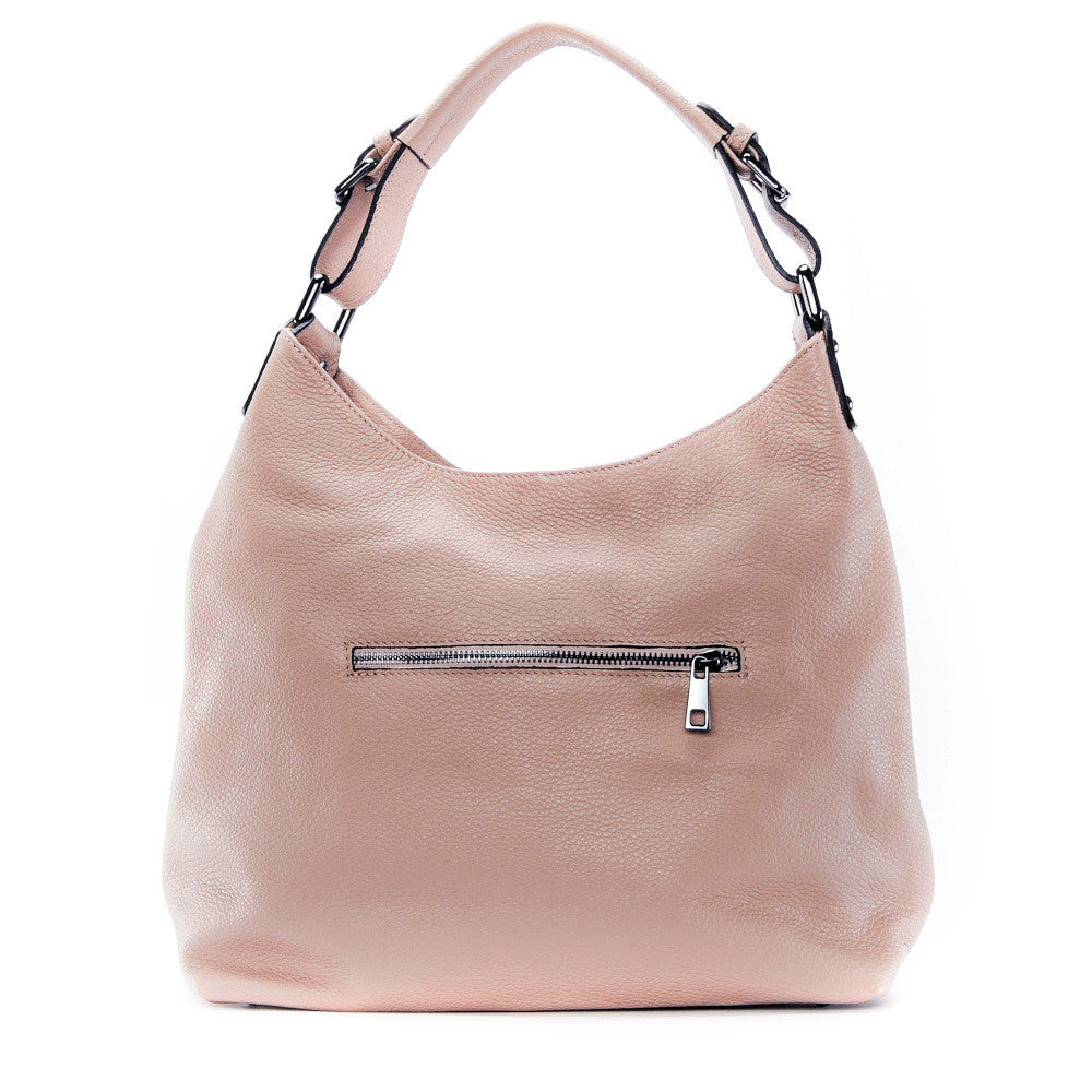 Sac à main cabas en cuir grainé NIKEE Rose intense