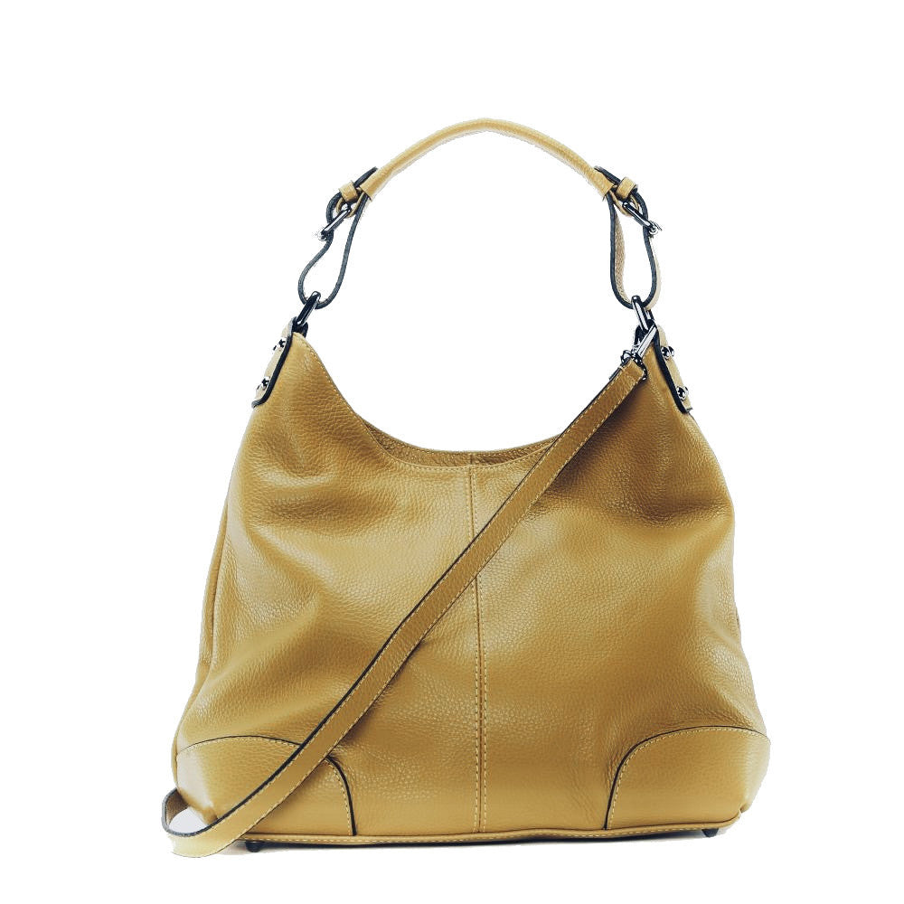 Sac à main cabas en cuir grainé NIKEE Jaune tournesol