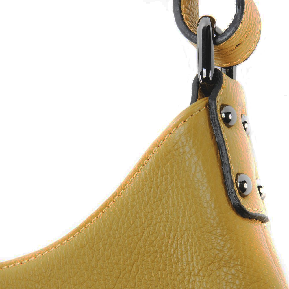 Shopper-Handtasche aus genarbtem Leder NIKEE Senfgelb