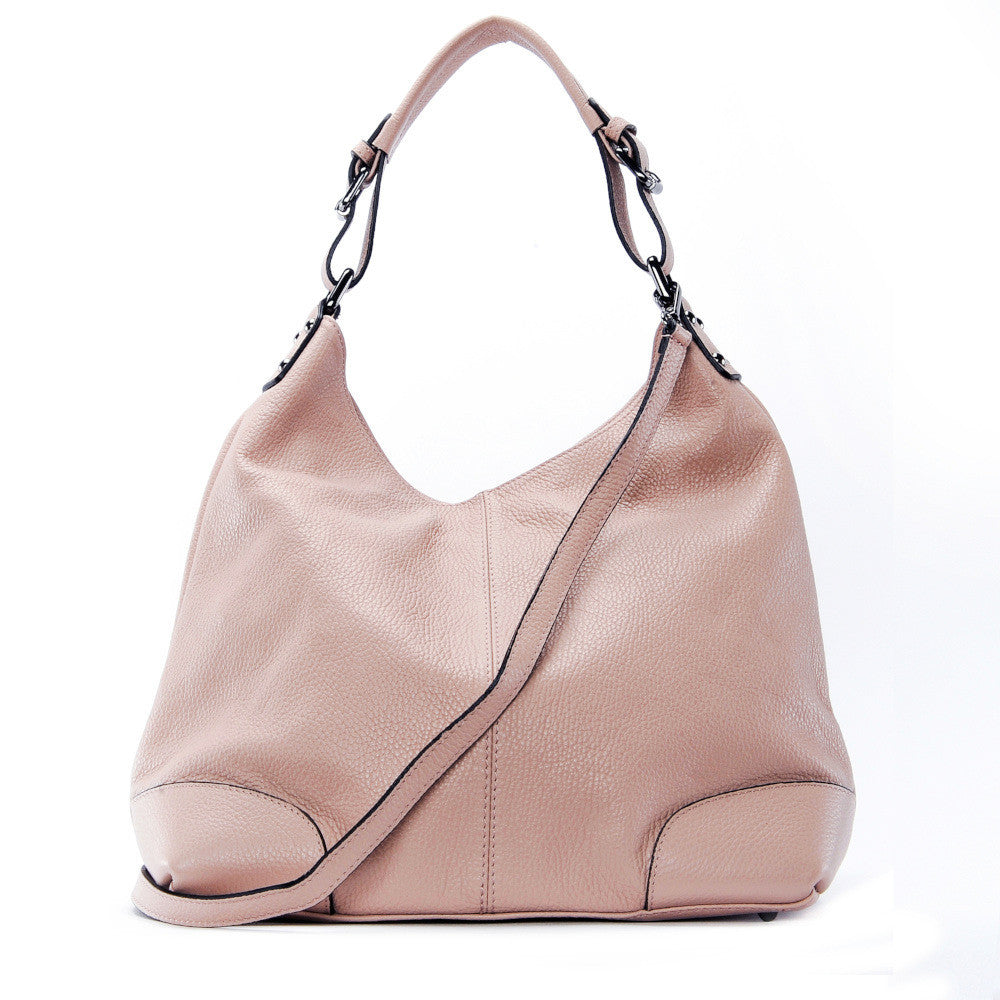 Sac à main cabas en cuir grainé NIKEE Rose intense