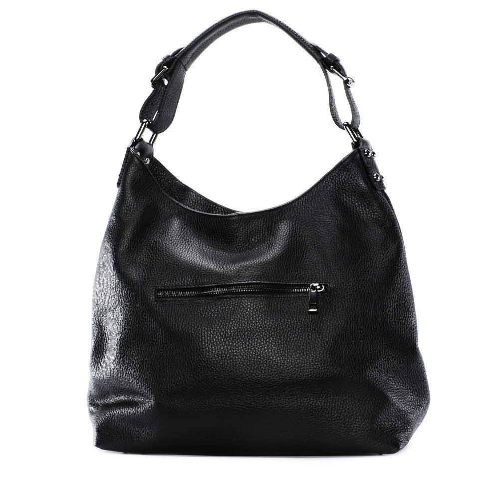 Sac à main cabas en cuir grainé NIKEE Noir