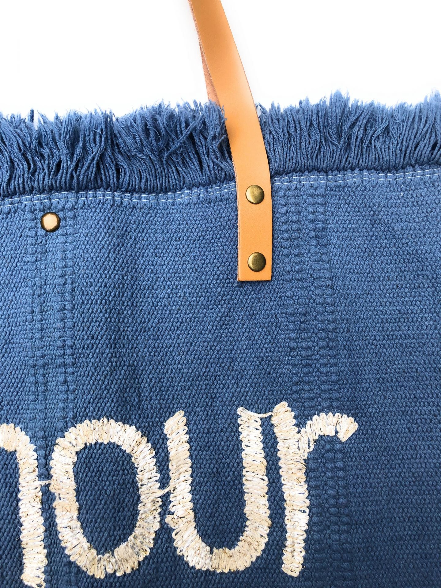 Sac de plage cabas en tissu AMOUR Bleu