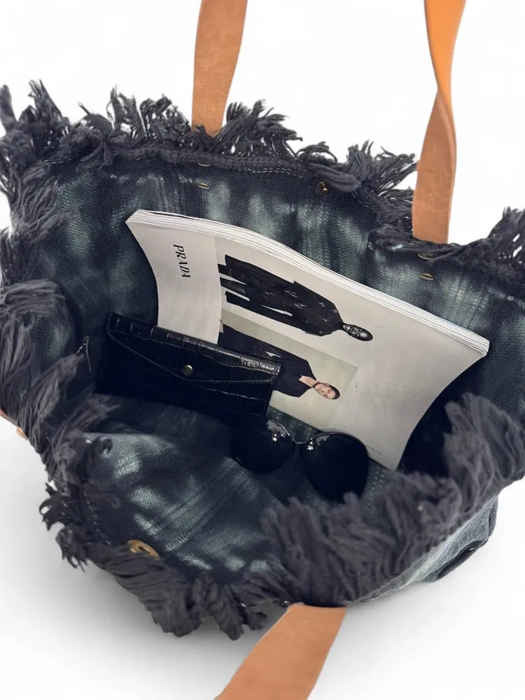 Sac à main cabas en tissu BELIZE Noir