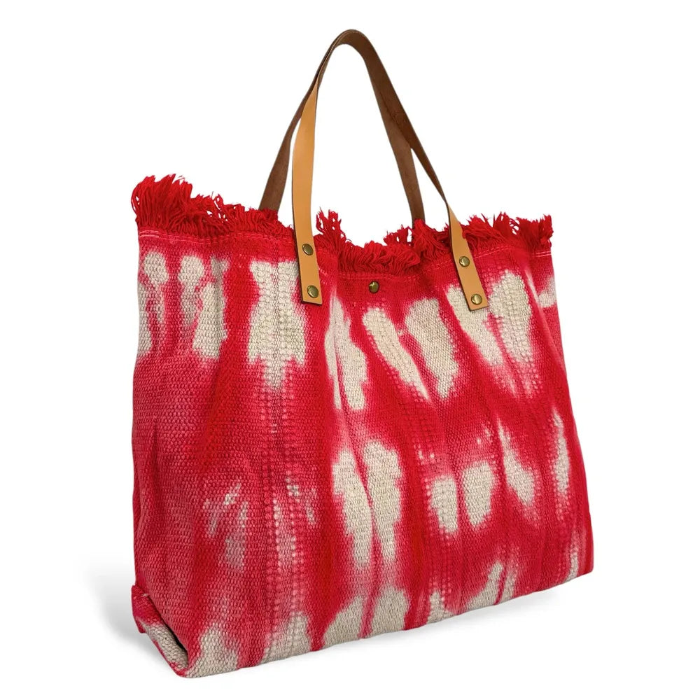 Sac à main cabas en tissu BELIZE Rouge garance