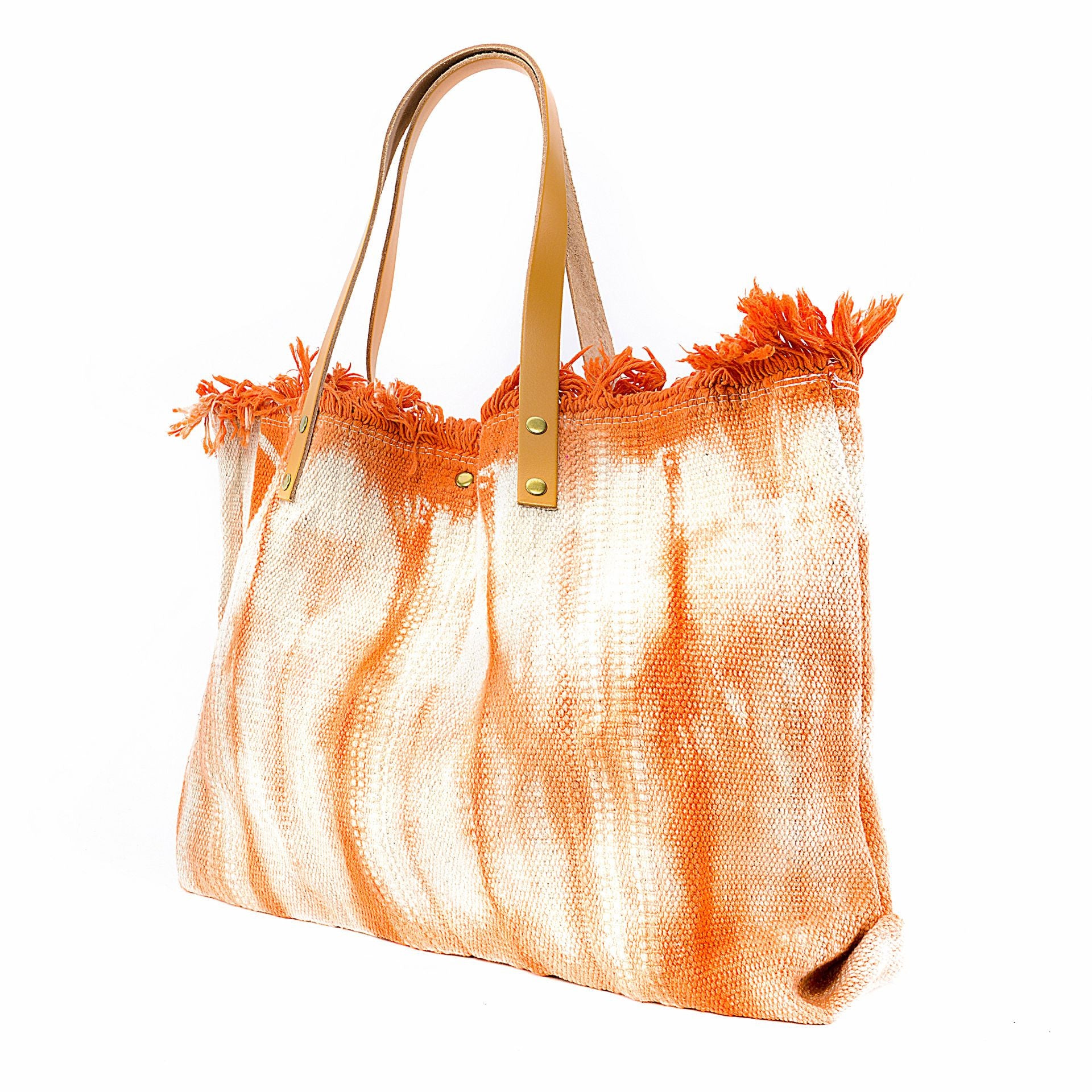 Sac à main cabas en tissu BELIZE Orange patiné