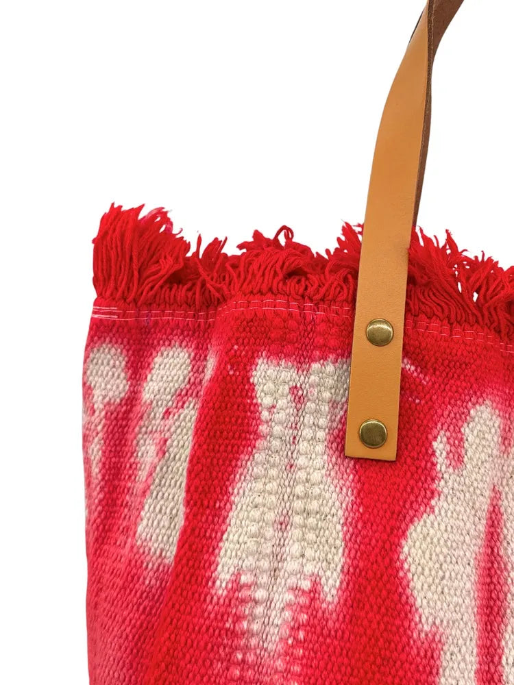 Sac à main cabas en tissu BELIZE Rouge garance
