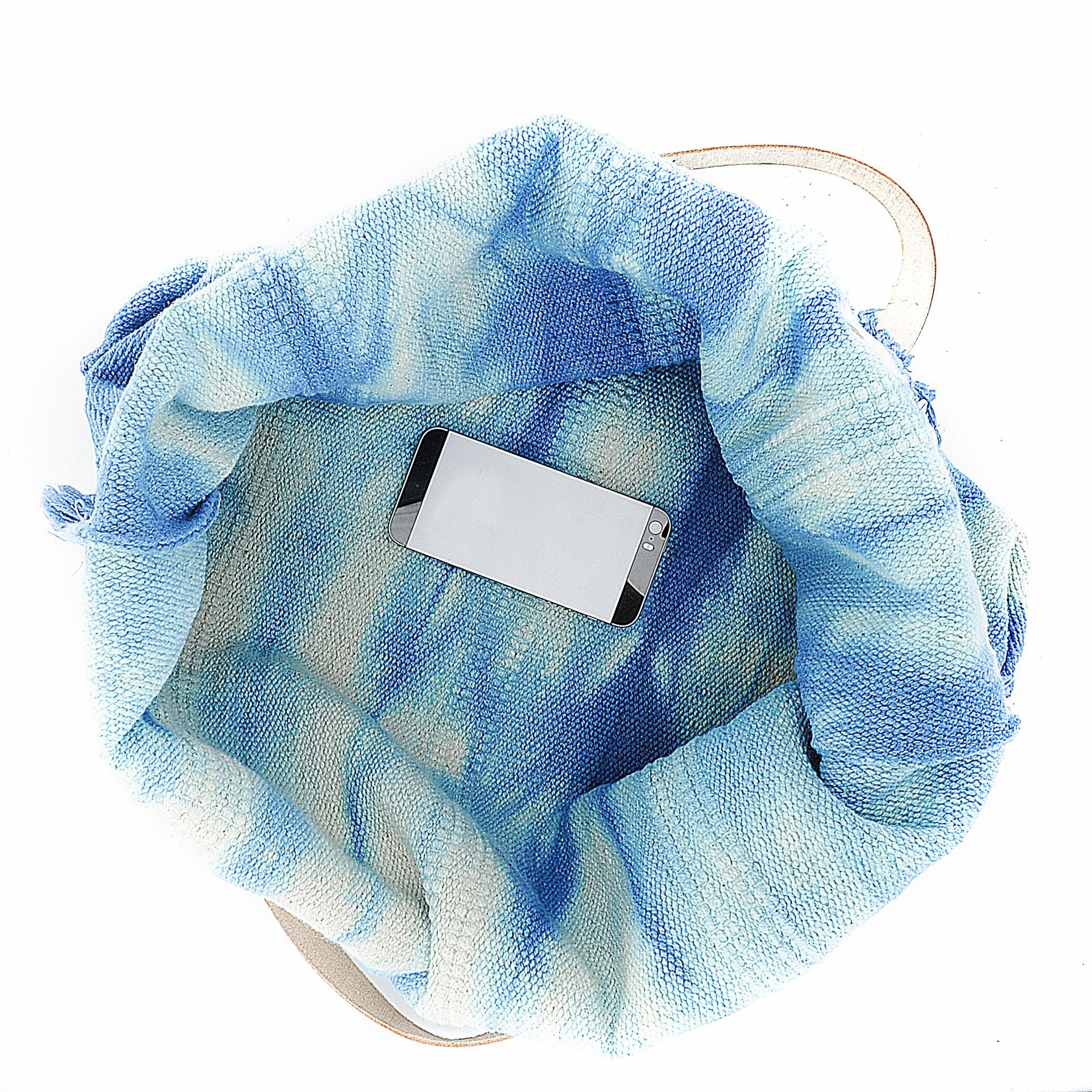 Sac à main cabas en tissu BELIZE Bleu pastel