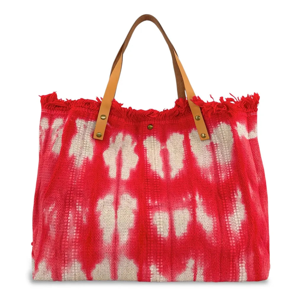 Sac à main cabas en tissu BELIZE Rouge garance