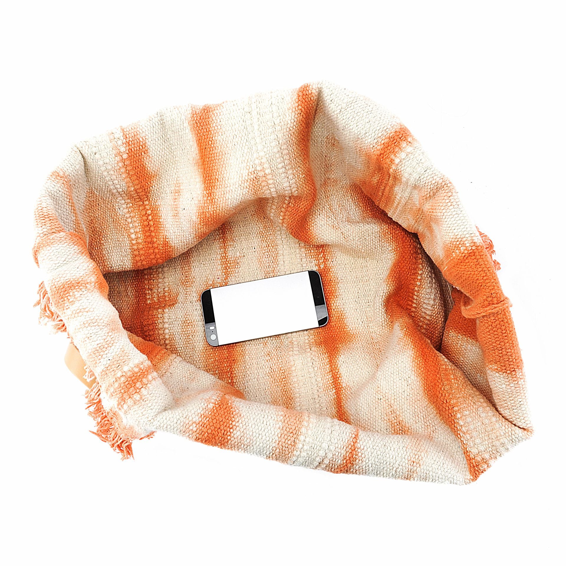 Sac à main cabas en tissu BELIZE Orange patiné