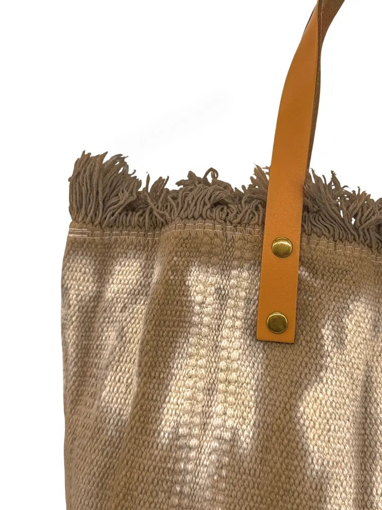 Sac à main cabas en tissu BELIZE Taupe foncé