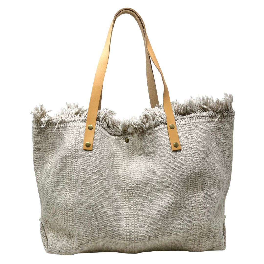 Sac à main cabas en tissu IBIZA Beige crème
