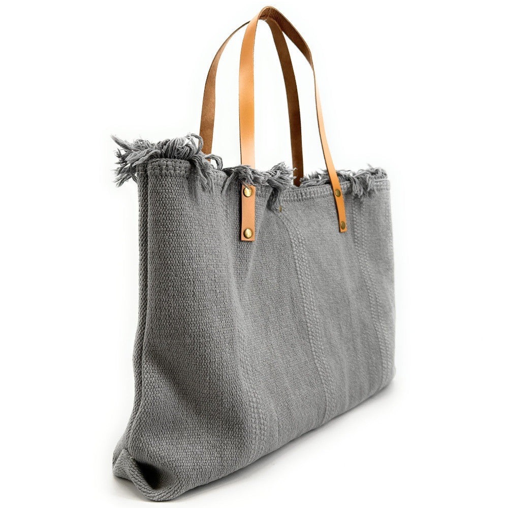 Sac à main cabas en tissu IBIZA Gris clair