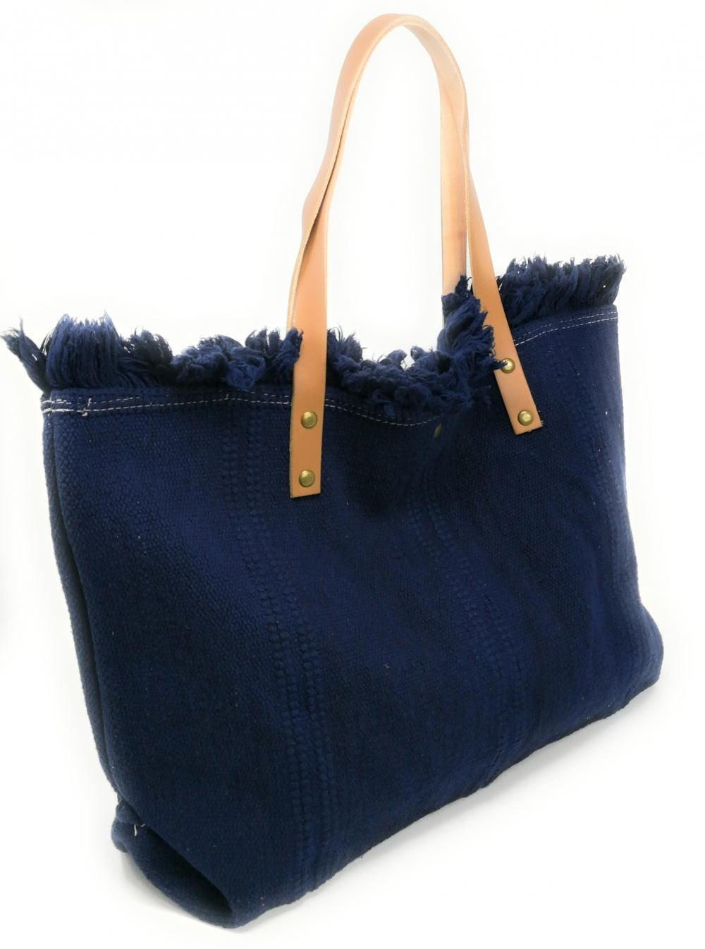 Sac à main cabas en tissu IBIZA Bleu marine