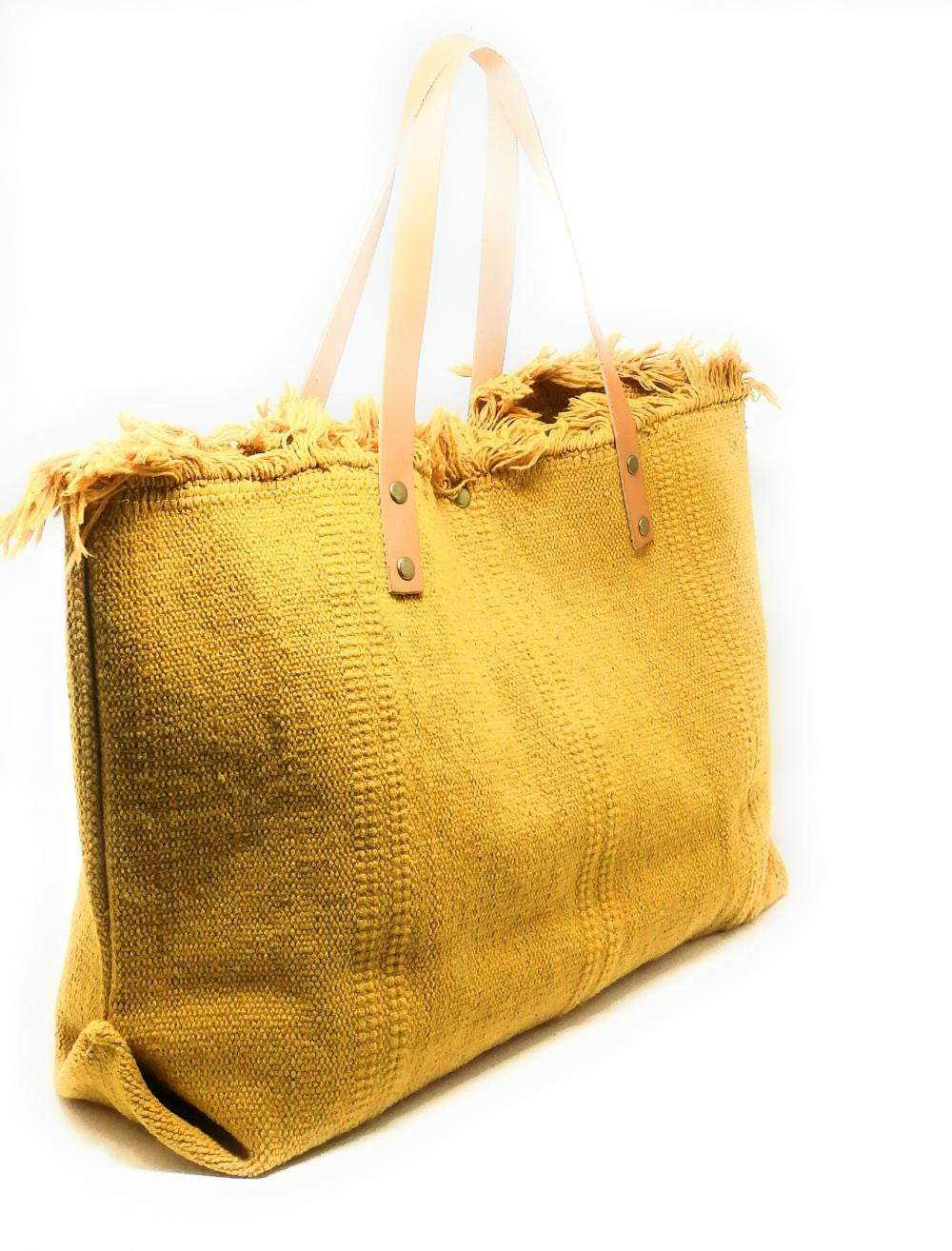 Sac à main cabas en tissu IBIZA Jaune tournesol
