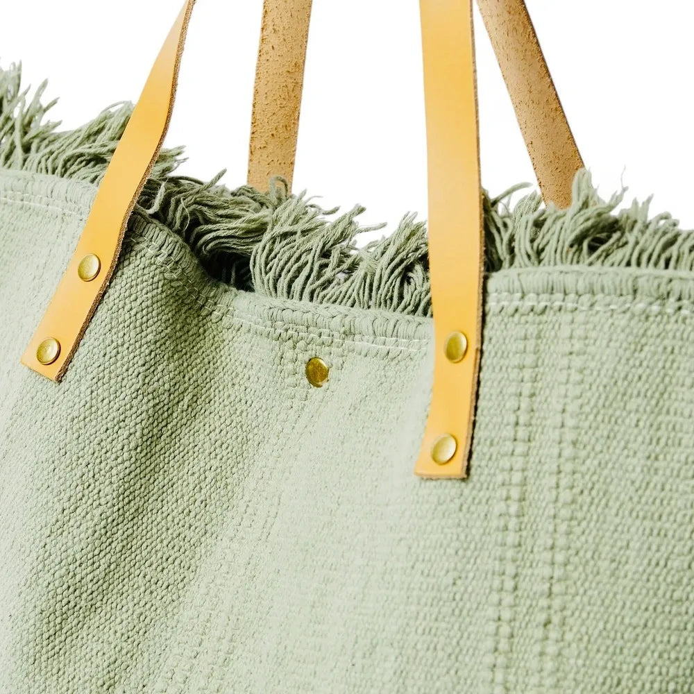 Sac à main cabas en tissu IBIZA Vert pastel
