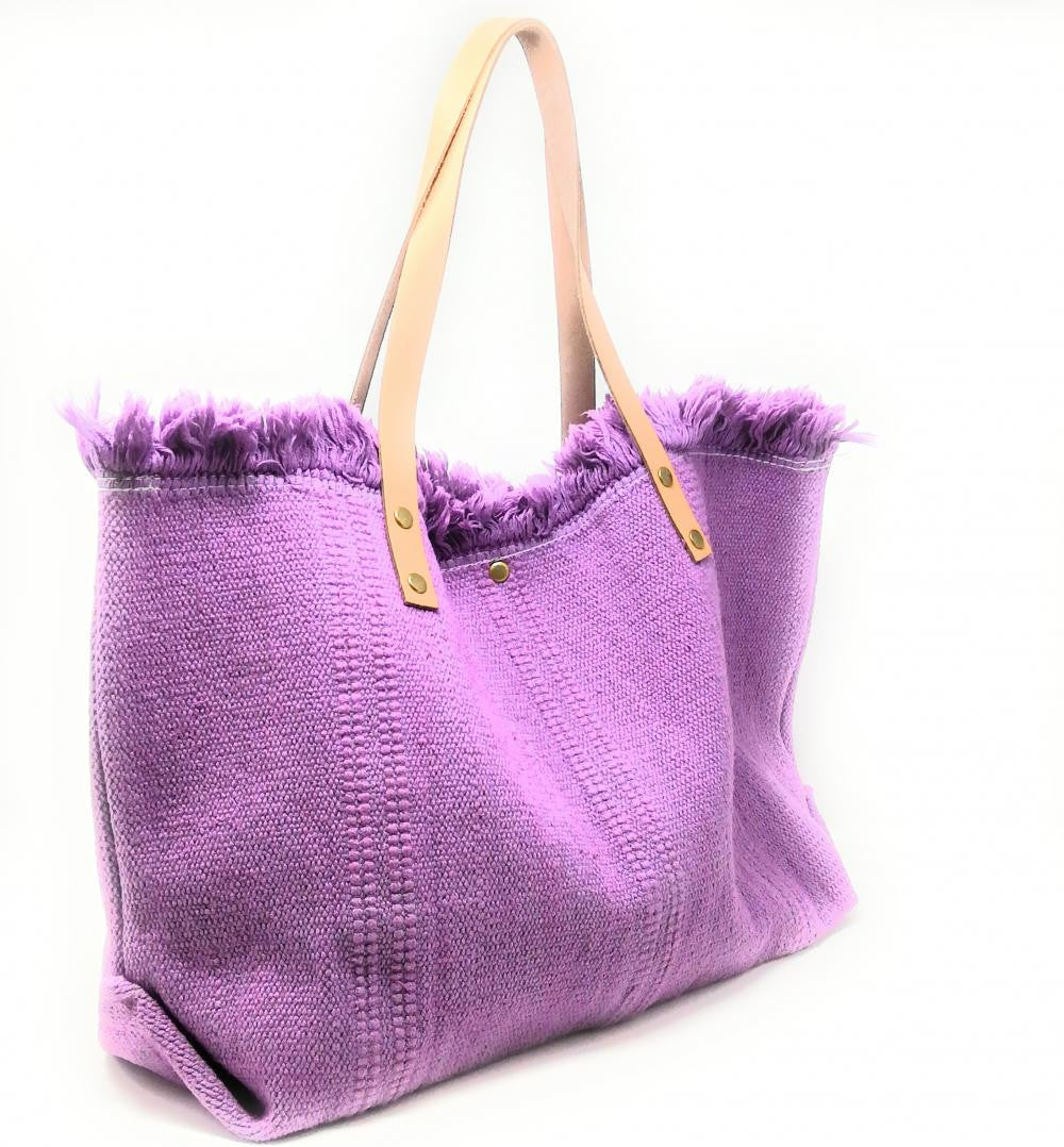 Sac à main cabas en tissu IBIZA Lilas