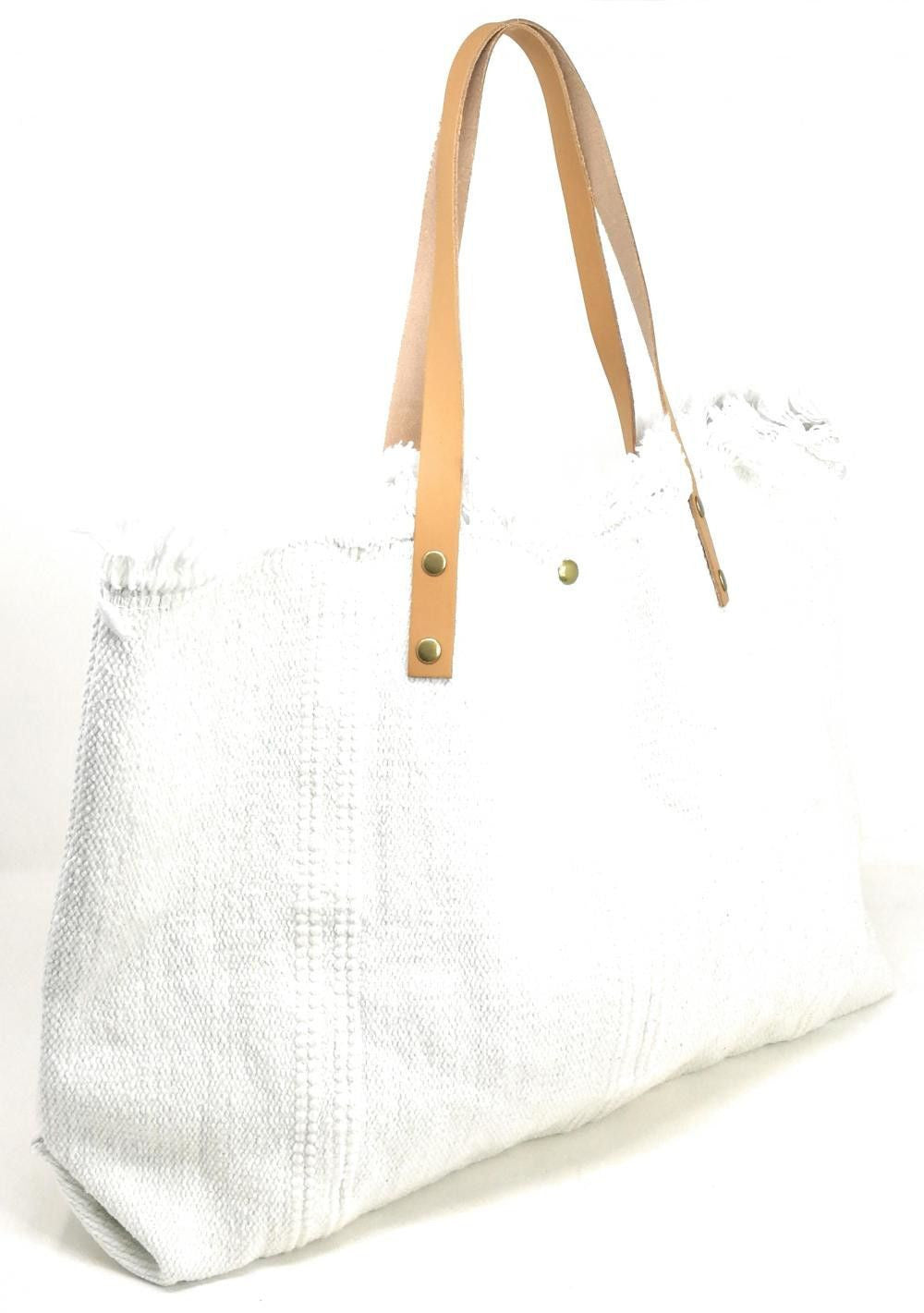 Sac à main cabas en tissu IBIZA Blanc