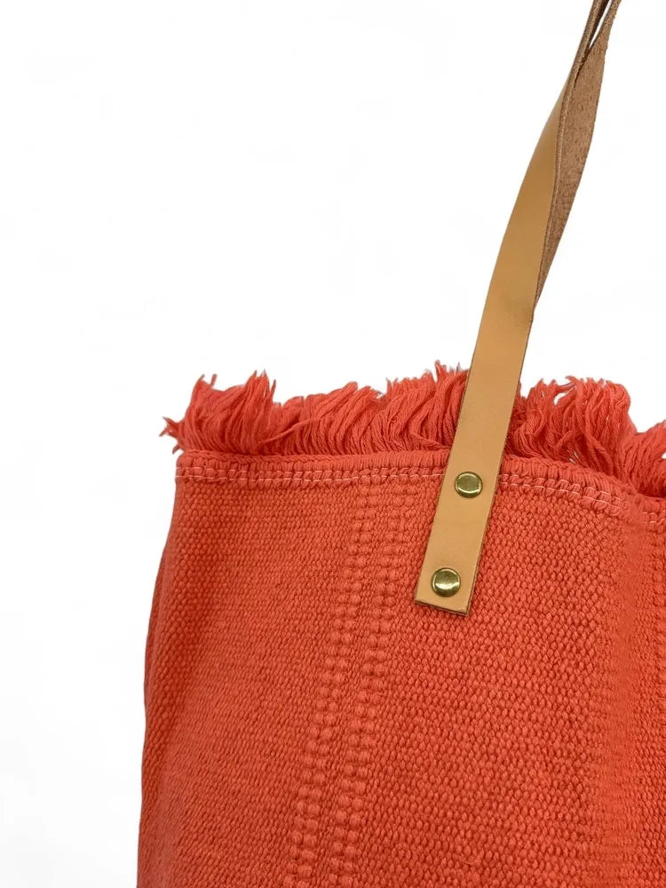 Sac à main cabas en tissu IBIZA Mandarine