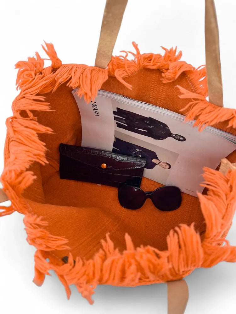 Sac à main cabas en tissu IBIZA Orange