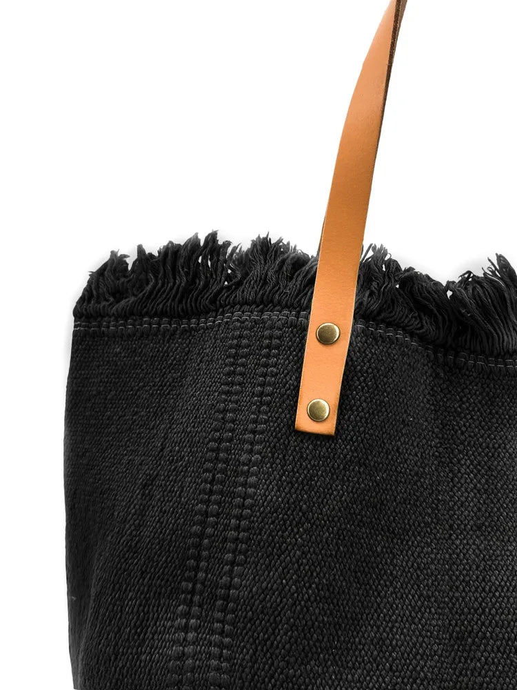 Sac à main cabas en tissu IBIZA Noir