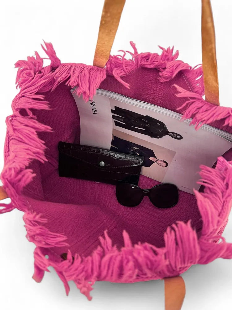 Sac à main cabas en tissu IBIZA Rose