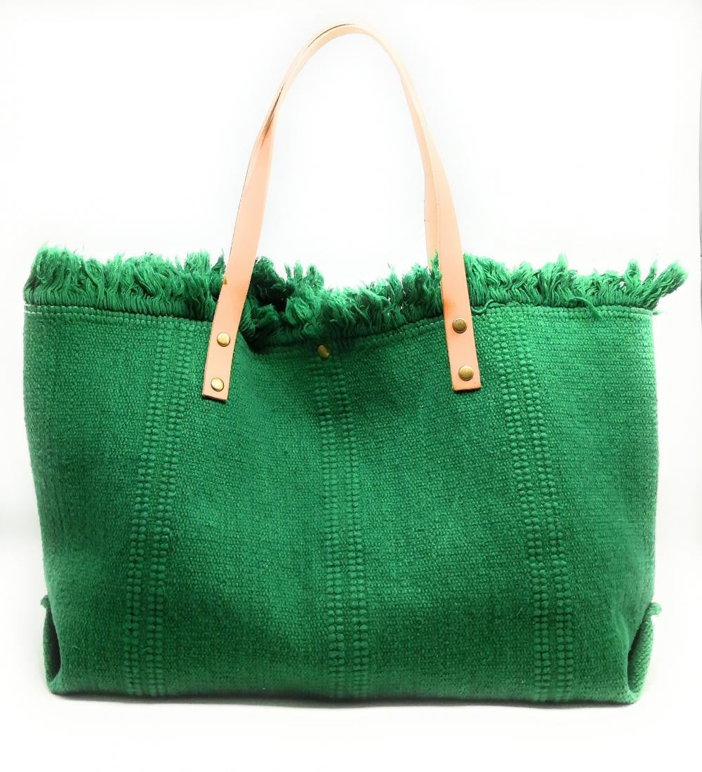 Sac à main cabas en tissu IBIZA Vert anglais