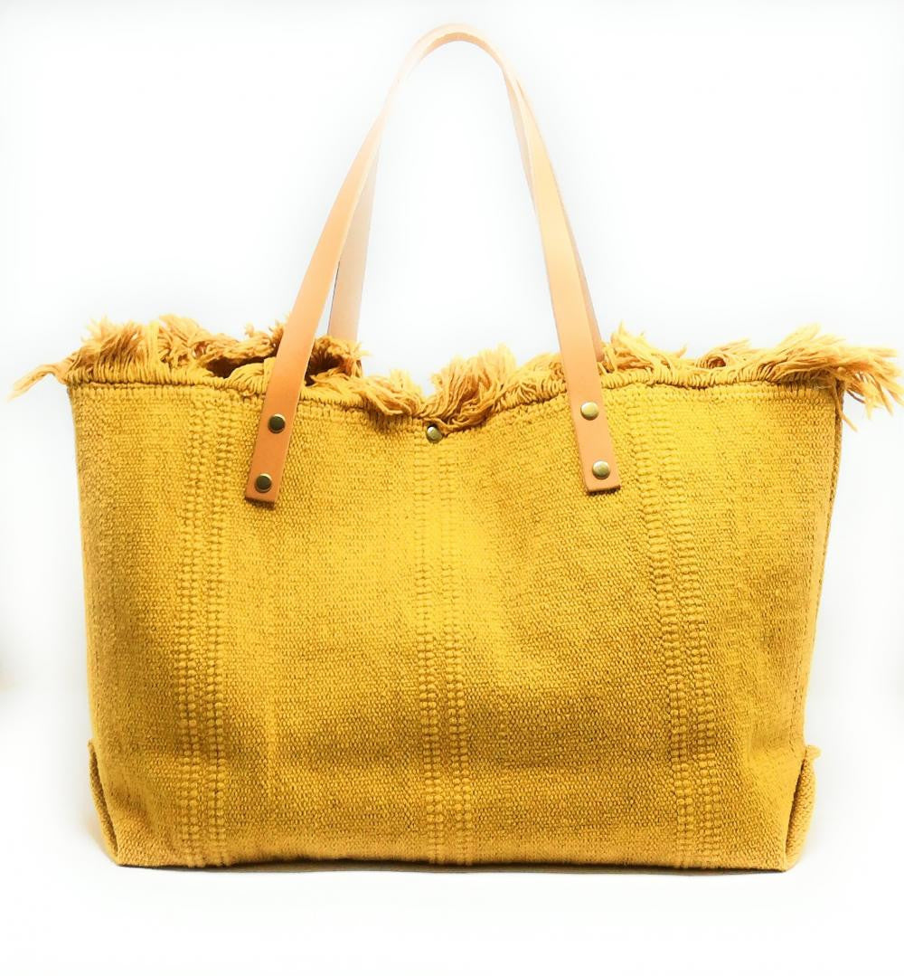 Sac à main cabas en tissu IBIZA Jaune tournesol