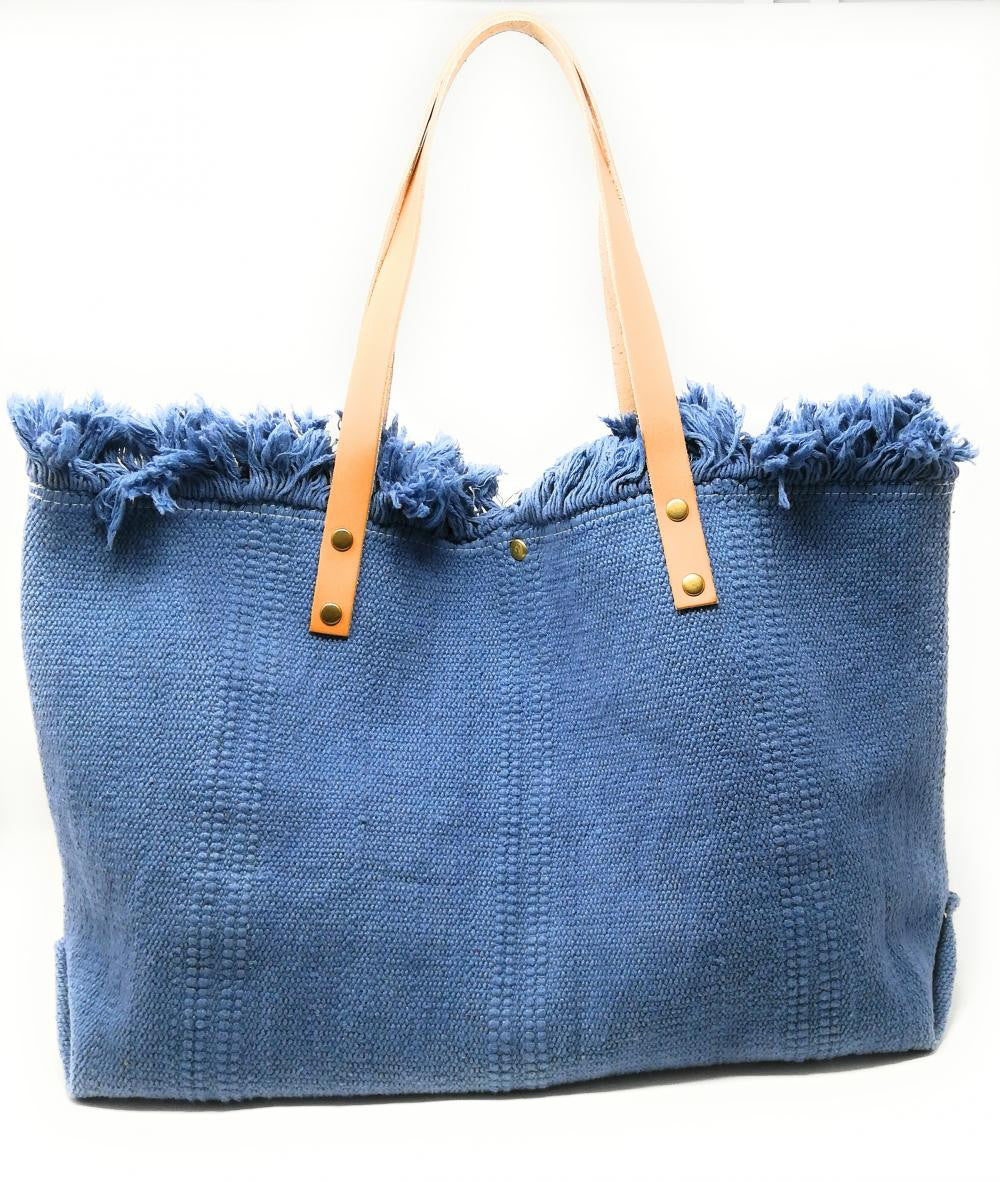 Sac à main cabas en tissu IBIZA Bleu denim